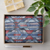 Antiek glas-in-lood patriottisch tissuepapier (Geschenk)