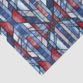 Antiek glas-in-lood patriottisch tissuepapier (Detail)