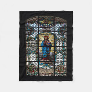 Antiek Glazen in lood venster Fleece Deken