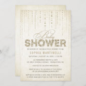 Antiek Glitter Baby shower Kaart (Voorkant / Achterkant)