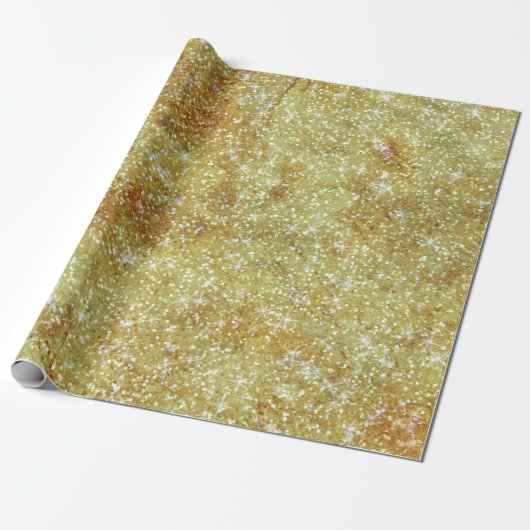 Antiek Glitter Texture Gold-ontkoppeling Cadeaupapier (Uitgerold)