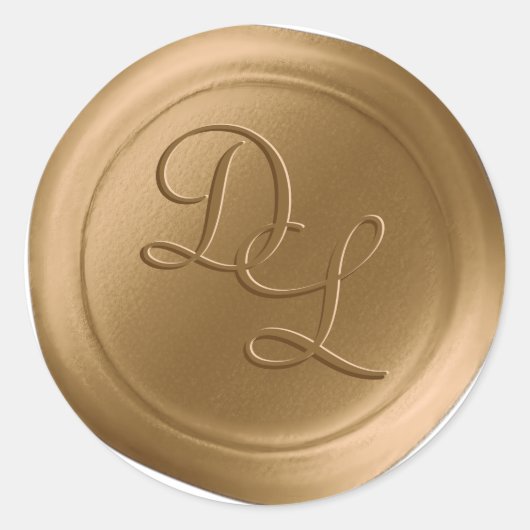 Antiek Gold 2 Monogram Wax Seal Stickers (Voorkant)