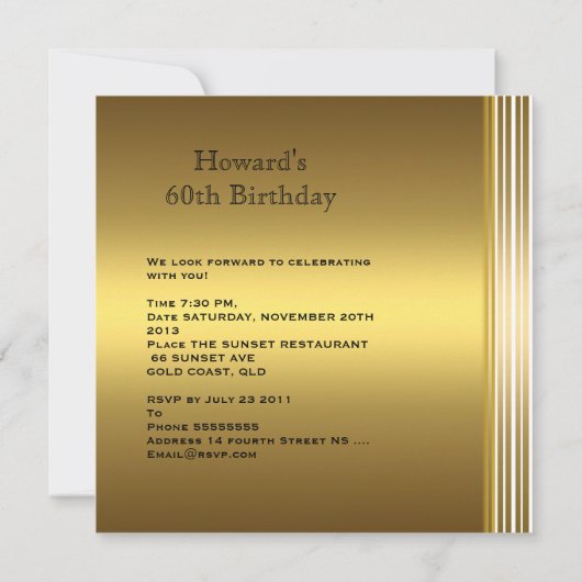 Antiek Gold Book Mannen 60th Birthday Man Kaart (Achterkant)