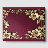 Antiek Gold Bourgogne Red Classic Wedding Gastenboek (Achterkant)