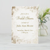 Antiek Gold  Bridal Shower Kaart (Staand voorkant)