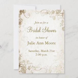 Antiek Gold  Bridal Shower Kaart