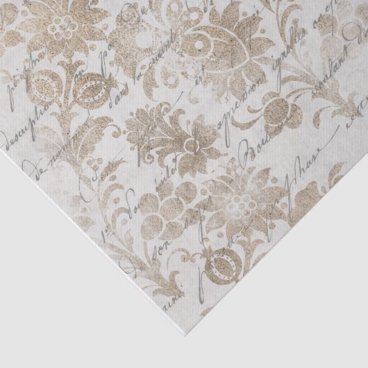 Antiek Gold Damascript Tissuepapier (Detail)