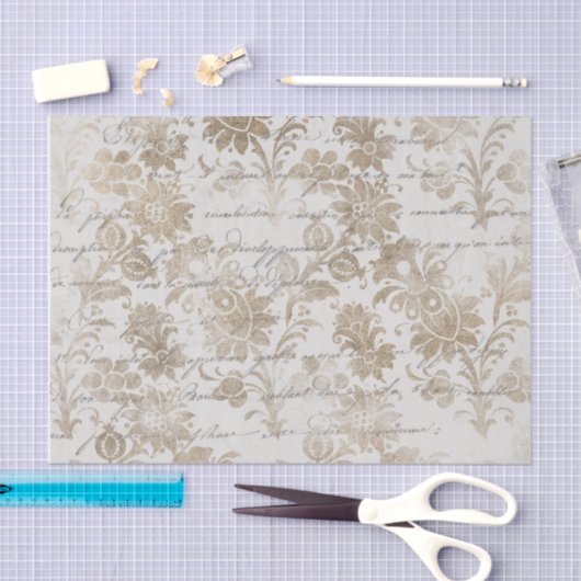 Antiek Gold Damascript Tissuepapier (Craft)