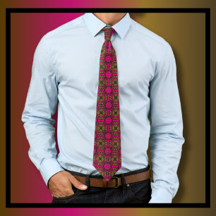  Antiek  Gold Damask Patroon Stropdas