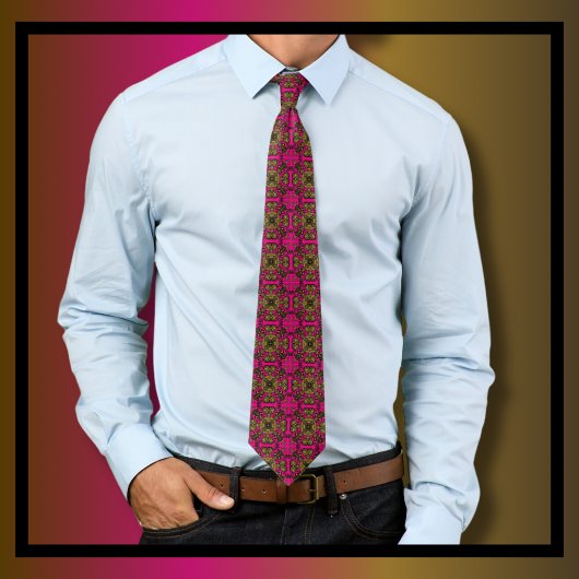  Antiek  Gold Damask Patroon Stropdas