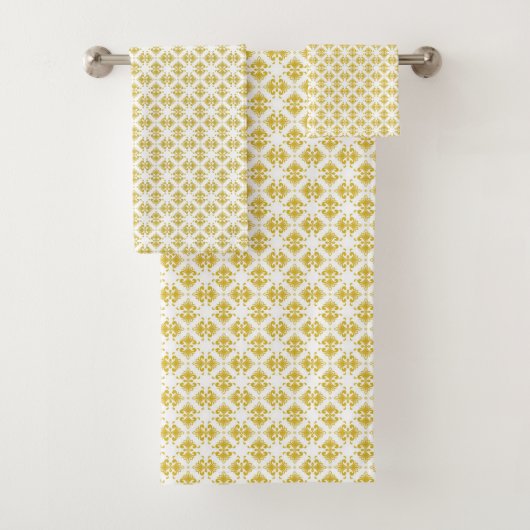Antiek Gold Damask Pattern Bath-handdoekset Bad Handdoek (Insitu)