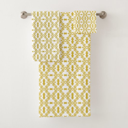 Antiek Gold Damask Pattern Bath-handdoekset Bad Handdoek (Insitu)