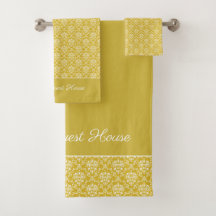 Antiek Gold Damask Pattern Bath-handdoekset