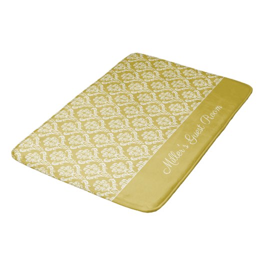 Antiek Gold Damask Pattern Bath Mat (Gekanteld)