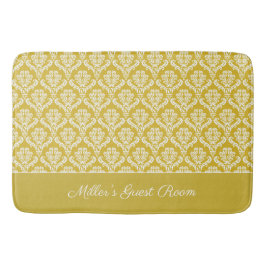 Antiek Gold Damask Pattern Bath Mat