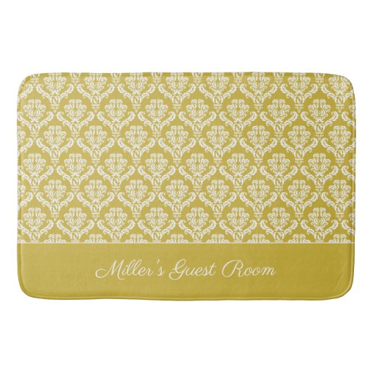 Antiek Gold Damask Pattern Bath Mat (Voorkant)