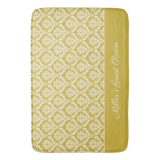 Antiek Gold Damask Pattern Bath Mat (Voorkant Verticaal)
