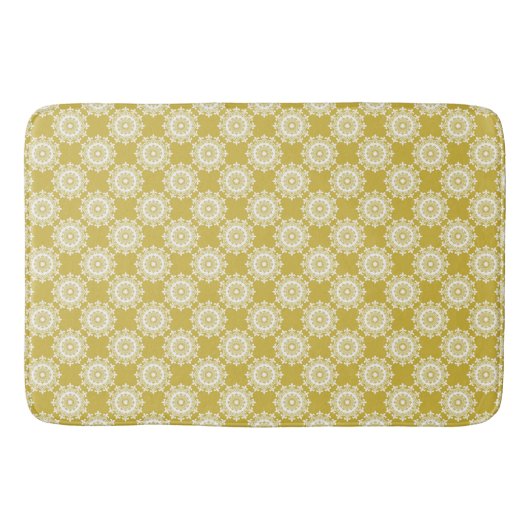 Antiek Gold Damask Pattern Bath Mat (Voorkant)