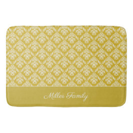 Antiek Gold Damask Pattern Bath Mat