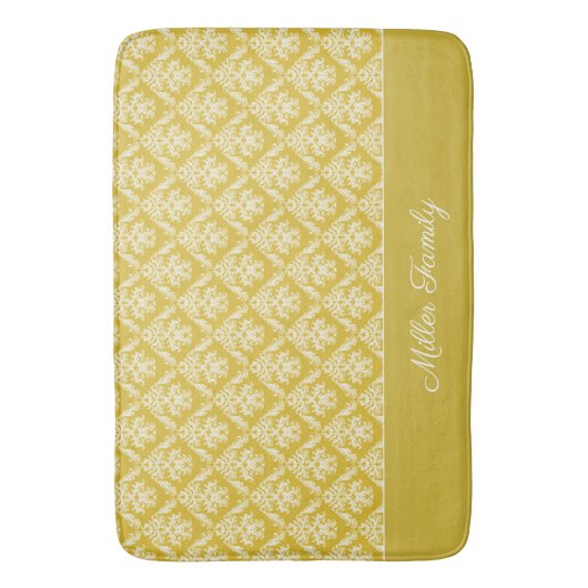 Antiek Gold Damask Pattern Bath Mat (Voorkant Verticaal)