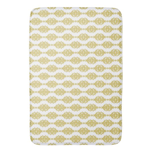 Antiek Gold Damask Pattern Bath Mat (Voorkant Verticaal)
