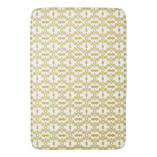 Antiek Gold Damask Pattern Bath Mat (Voorkant Verticaal)