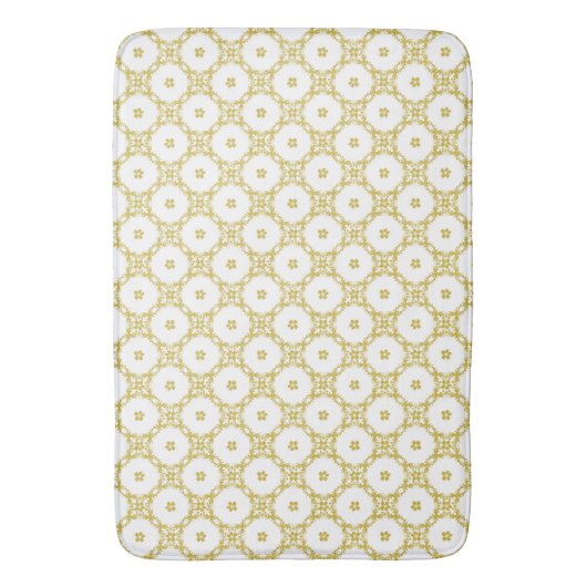 Antiek Gold Damask Pattern Bath Mat (Voorkant Verticaal)