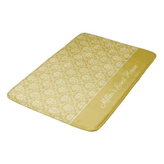 Antiek Gold Damask Pattern Bath Mat (Gekanteld)