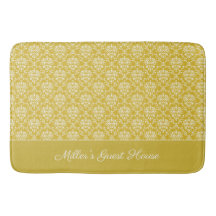 Antiek Gold Damask Pattern Bath Mat