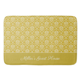 Antiek Gold Damask Pattern Bath Mat