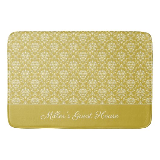 Antiek Gold Damask Pattern Bath Mat (Voorkant)