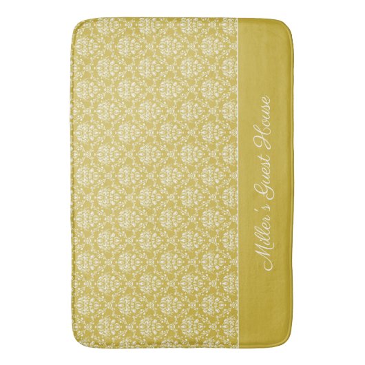 Antiek Gold Damask Pattern Bath Mat (Voorkant Verticaal)