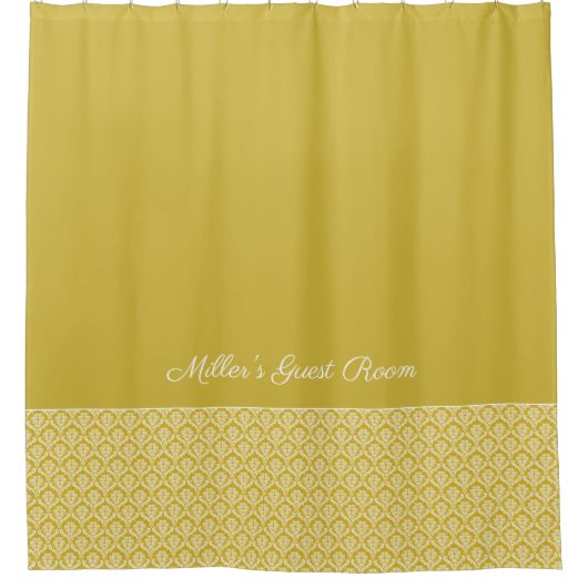 Antiek Gold Damask Pattern Bath Showgordijn Douchegordijn (Voorkant)