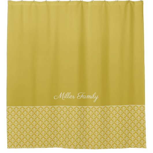 Antiek Gold Damask Pattern Bath Showgordijn Douchegordijn (Voorkant)