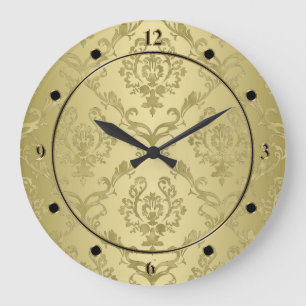 Antiek Gold Damask-printerklok Grote Klok