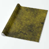 Antiek Gold Distressed Gothic Damask Wrapping Pape Cadeaupapier (Uitgerold)