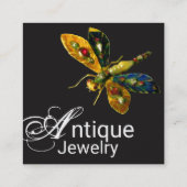 ANTIEK GOLD DRAGONFLY JEWEL Monogram, zwart Vierkante Visitekaartje (Achterkant)