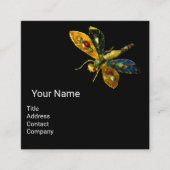 ANTIEK GOLD DRAGONFLY JEWEL Monogram, zwart Vierkante Visitekaartje (Voorkant)