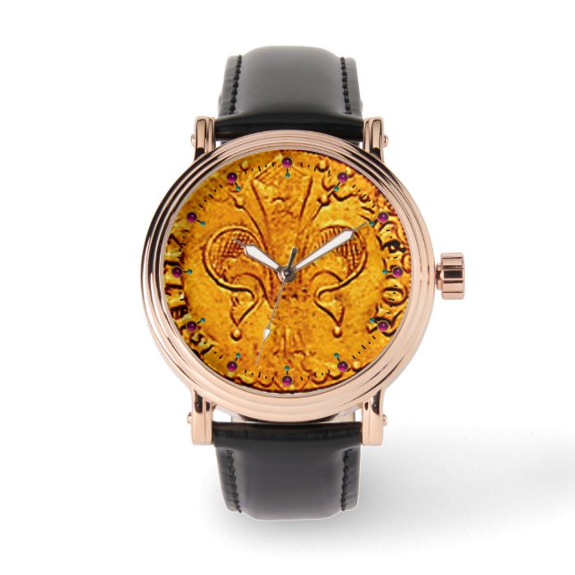 ANTIEK GOLD FLORENTINE FORINT HORLOGE (Voorkant)