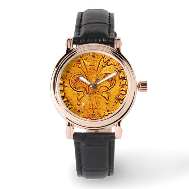 ANTIEK GOLD FLORENTINE FORINT HORLOGE (Voorkant)