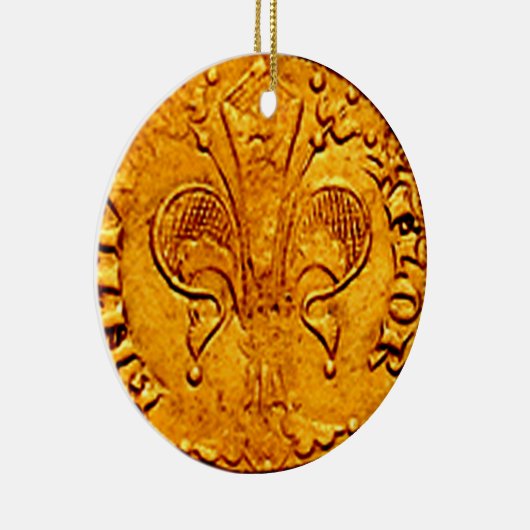 ANTIEK GOLD FLORENTINE FORINT KERAMISCH ORNAMENT (Rechts)