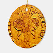 ANTIEK GOLD FLORENTINE FORINT KERAMISCH ORNAMENT (Links)