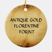 ANTIEK GOLD FLORENTINE FORINT KERAMISCH ORNAMENT (Achterkant)