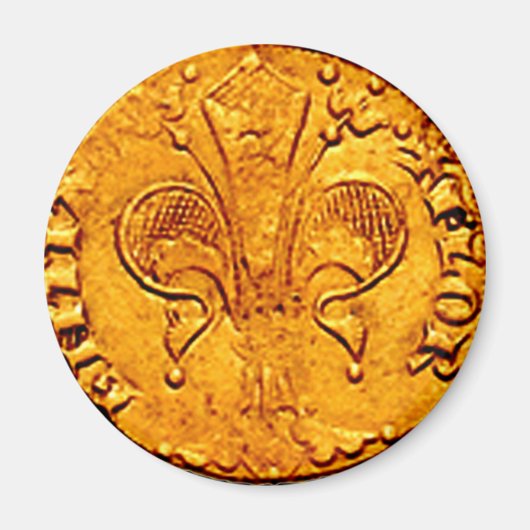 ANTIEK GOLD FLORENTINE FORINT MAGNEET (Voorkant)