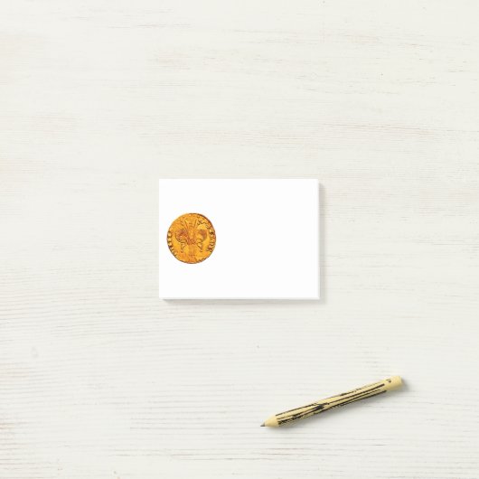 ANTIEK GOLD FLORENTINE FORINT POST-IT® NOTES (Op bureau)