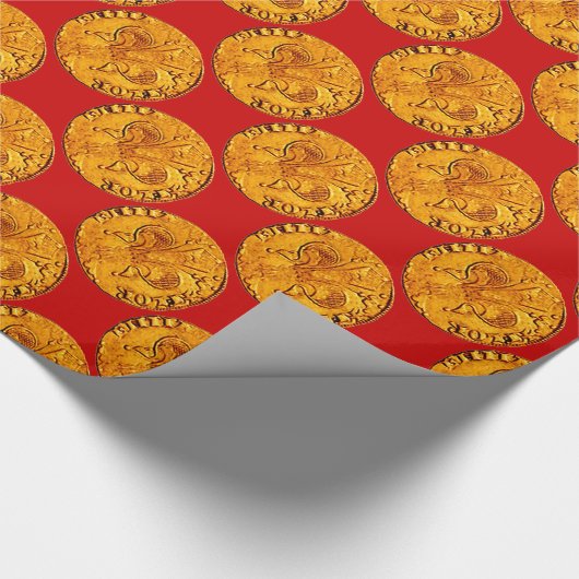 ANTIEK GOLD FLORENTINE FORINT Royal Red Cadeaupapier (Hoek)