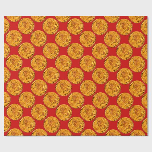 ANTIEK GOLD FLORENTINE FORINT Royal Red Cadeaupapier (Vlak)