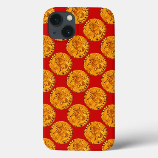 ANTIEK GOLD FLORENTINE FORINT Royal Red Case-Mate iPhone Case (Achterkant)