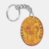 ANTIEK GOLD FLORENTINE FORINT SLEUTELHANGER (Voorkant Links)
