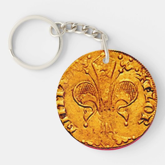 ANTIEK GOLD FLORENTINE FORINT SLEUTELHANGER (Voorkant)